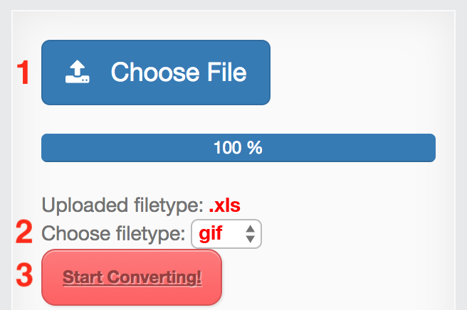 How to convert XLS files online to GIF